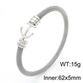 Silbernes Edelstahl-Kabelarmband mit Ankerverschluss, 15g Gewicht und 62mm Innendurchmesser - Ankerschnallen-Stil (KB162219) / Silber