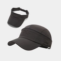 Dark grey 2-in-1 quick-dry sports cap with detachable top zipper design for women - Adjustable / Dark Gray