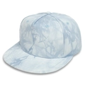 Flat brim tie-dye baseball cap for kids in light blue and white color pattern - Tie-Dye Blue