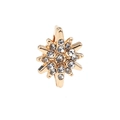 Star-shaped earring in gold plating with clear rhinestones on white background - Star Style / Rectangular Hole 10*2mm / Gold
