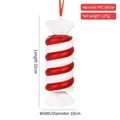 Red and white 32cm PVC Christmas candy ornament with glitter details and ribbon - 32cm Threaded Cylindrical Candy