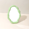 Miroir décoratif ondulé en forme de nuage vert menthe pour bureau ou décoration murale - Vert (Brillant)