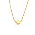 Gold stainless steel snake chain necklace featuring a round pendant with engraved letter J - Letter J