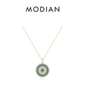 Luxurious S925 sterling silver evil eye necklace with turquoise stones and gold finish - 925 Silver / Gold