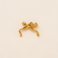Minimalist gold bow-shaped pendant crafted from polished titanium steel for DIY jewelry - Bowknot 17mm