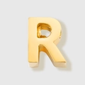 Polished gold stainless steel letter R charm pendant for DIY jewelry making - Letter R