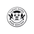 Badge rond en émail avec motif de cochon, pistolets et texte humoristique en anglais - Style Cochon Avec Pistolets (qhxz1064)