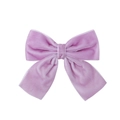 Lavender purple velvet bow hair clip for girls with a soft texture and elegant design - Purple