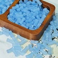 Translucent blue bamboo cylinder beads for DIY jewelry making in a wooden bowl - Light Blue (J11#)