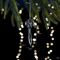 Blue clover and transparent cone crystal Christmas tree hanging ornament in 13cm height - Blue Clover Style
