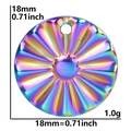 Détail du pendentif soleil 18mm en acier inoxydable arc-en-ciel avec dimensions - Rond Solaire / Arc-en-ciel