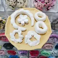 Detailed set of 6 white hair accessories including sponge headband and floral claw clip - White 6pcs Set (Headband, Hair Clip, Scrunchies, Wristbands)