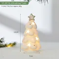 Ceramic Christmas tree night light with warm LED glow and star hollow cutout, 14cm tall - Christmas Tree