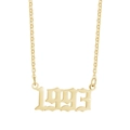 Collier en acier inoxydable plaqué or 18K avec pendentif année de naissance 1993 gothique - 1993