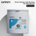 Kimpets 50-piece box of disposable pet ear and eye cleaning wipes for cats and dogs - Pet Ear Cleaning Finger Wipes 50pcs