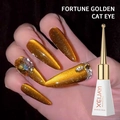 Fortune Golden Cat Eye nail polish gel with magnetic shimmer and sparkling diamond accents - Fortune Gold Cat Eye