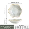 Blue lotus leaf ceramic jewelry tray dish, microwave safe storage plate 10.2cm - Azure White