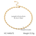 Dettaglio della catena a farfalla con dimensioni e trama placcata in oro 18k - Collana con Motivo a Coda di Pesce(HC-N40673)