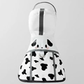 Imperméable pour chien avec visage de chien de dessin animé et motif de vache - L (Conseillé pour un poids de 2,5 à 4 kg) / Chiot tacheté (avec attache laisse)