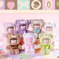 Collectible Molly plush figures wearing colorful teddy bear hoodies in a complete set - Colorful Plush Bear Series (p-255) / Random One