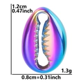 Macro de dimensiones del colgante de concha arcoíris en acero inoxidable chapado 18k - Colgante / Arcoíris