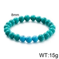 Unisex turquoise bead bracelet with 8mm stones and 15g weight in blue-green mineral texture - Turquoise + Blue Turquoise (KB109648-Z)