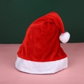Plush red Christmas hat with white faux fur pompom and brim for festive holiday decor - Red Gold Velvet Classic Santa Hat