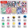 500pcs assorted colorful googly eyes set in plastic box for DIY craft doll making - Box 4 (Multi-Style 500pcs)