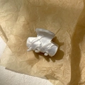Mini pearl white acetate hair claw clip with elegant marble shell texture on paper - 1# Pearl White Shell