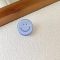 Mini acetate hair claw clip with a cute smiley face design in light purple finish - 2# Blue