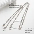 Silver metal chain strap with adjustable heart ball and spring buckles for handbags - Silver Polished Chain + Pineapple Grid Ball