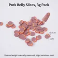 3g pack of realistic polymer clay pork slices for DIY crafts and slime making, size 1x0.8cm - 1cm Pork Belly Slice - Polymer Clay (3g Bag)