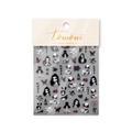 Autocollant d'ongles gothique japonais avec illustrations de femmes et papillons rouges - Série Papillon Personnage Sombre Petit (to2847-1)