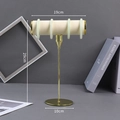 Beige velvet jewelry stand with gold metal base for rings and necklaces, 29cm height - Large Circular Tube Bracelet Stand