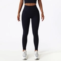 Pantaloni yoga neri a vita alta con tasche laterali e vestibilità a compressione fitness - S / Nero Premium
