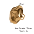 Anillo abierto irregular de acero inoxidable chapado en oro de 18K estilo lava para mujer - Anillo Abierto Chapado en Oro de 18K / Dorado