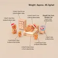 Miniature Christmas gingerbread man furniture set with bed and cabinet figurines - Bed Cabinet Gingerbread Man Set (8 Pieces)