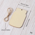 Jar shaped wooden Christmas hanging tags with jute twine for holiday party decorations - Blank Natural Wood Style (GJ09I)