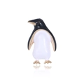 Cute penguin enamel brooch pin with black, white and gold plating for clothing - XD8851-Enamel Penguin