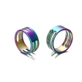 Rainbow plated stainless steel hollow ring with vibrant gradient finish jewelry - Inner Diameter 18mm / Colorful