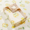Soft 6-layer cotton gauze baby towel featuring yellow dragon and lemon print - 4-Layer Wide Edge 110*110cm / Lemon Dragon