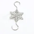 Crochet de Noël en métal argenté avec motif flocon de neige pour décorations de sapin - Crochets de Flocon de Neige 68MM / Argenté