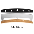 34x10cm stainless steel pizza rocker cutter with wood handle and protective cover - Integrated Handle / Original Color