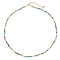 Collana bohémien fatta a mano con turchese africano, corallo rosso e grani dorati - Collana Turchese Africana XL-898J