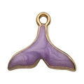 Cute purple mermaid tail charm with golden alloy metal frame for DIY jewelry - Purple Mermaid Tail (15x17mm)