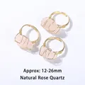 Set de anillos de alambre de cobre hechos a mano con cuarzo rosa natural - Cuarzo Rosa Natural / Abierto Ajustable