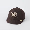 Toddler soft brim baseball cap in coffee brown cotton featuring Smile Day embroidery - 50cm (1-3 Years) / Smile Embroidery - Brown