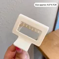 Elegante crèmekleurige vierkante haarklem van glanzend acryl voor dik haar 4.6x4.7cm - ca. 4,6x4,7cm / 9# Melkwit Vierkant Hol Glanzend