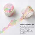 Cloud pattern washi tape in pink and purple gradient with gold foil stars - Gentle Limited Edition