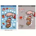 Gingerbread man and Christmas stocking window sticker set with dimensions 20x30cm - BQ385